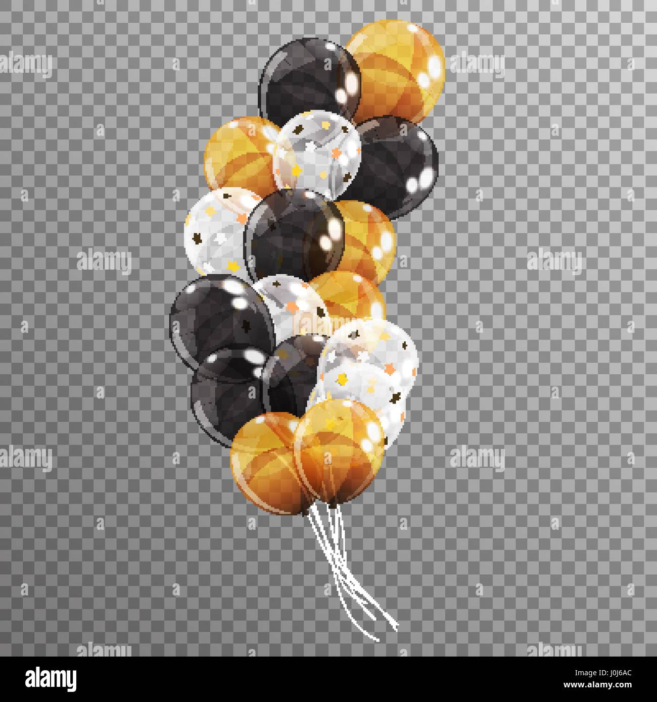 Group of Colour Glossy Helium Balloons Isolated on Transparent B Stock ...