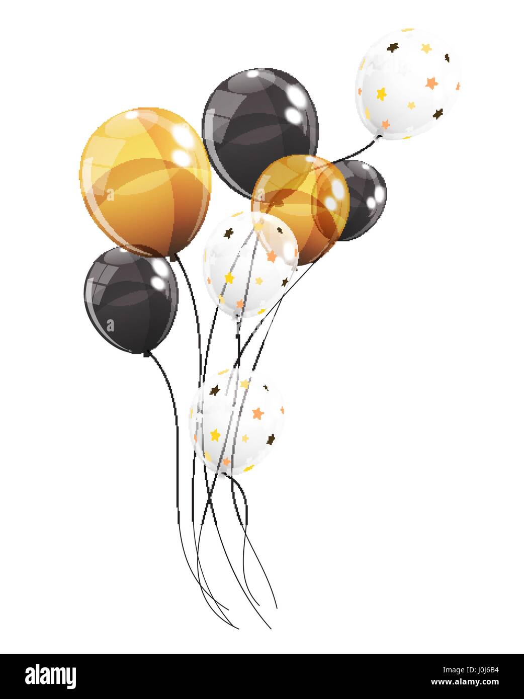 Group of Colour Glossy Helium Balloons Isolated on White Backgro Stock ...