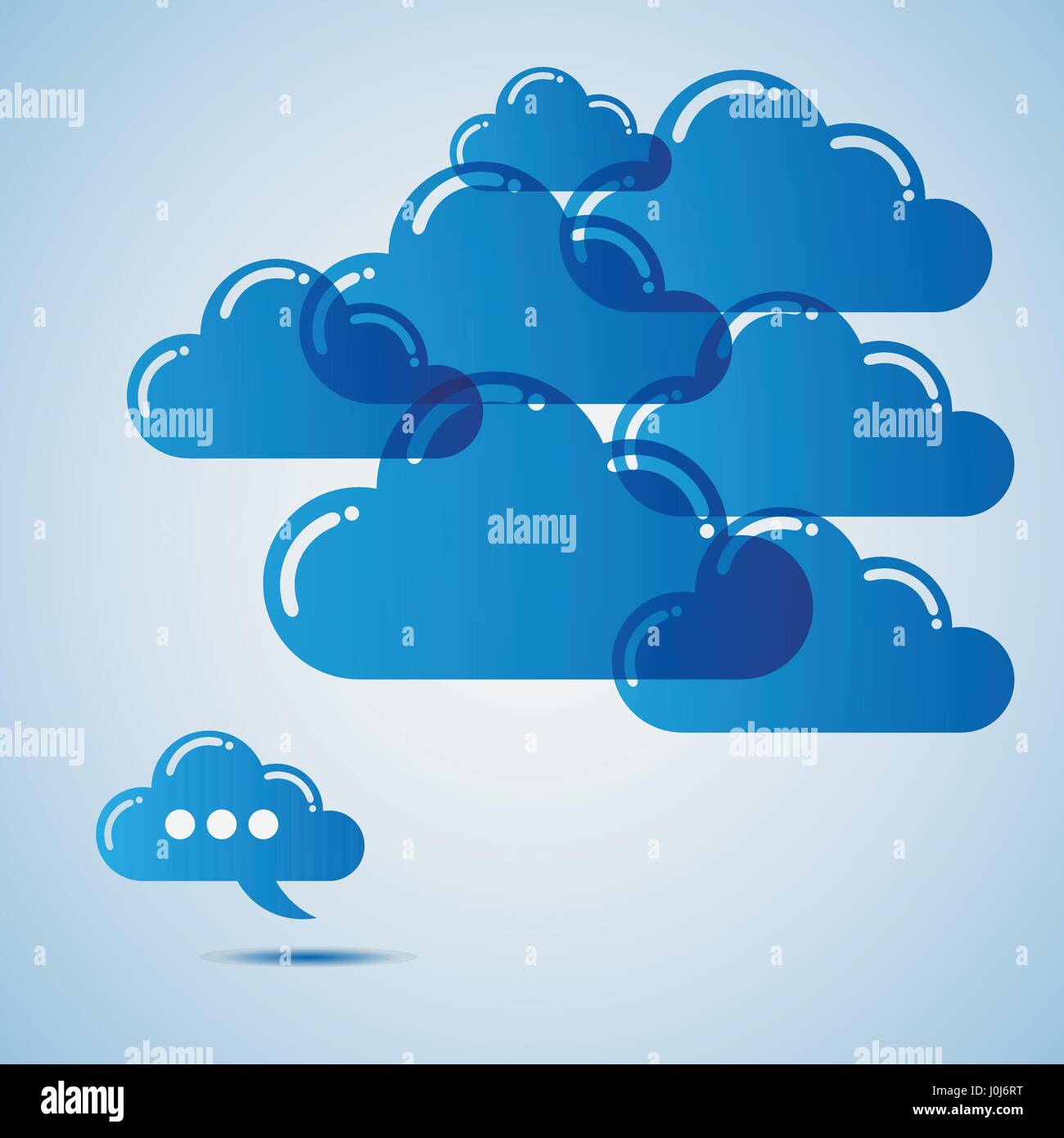 Abstract Blue Cloud Shaped Speech Bubble Concept - Clip-Art for Web and ...