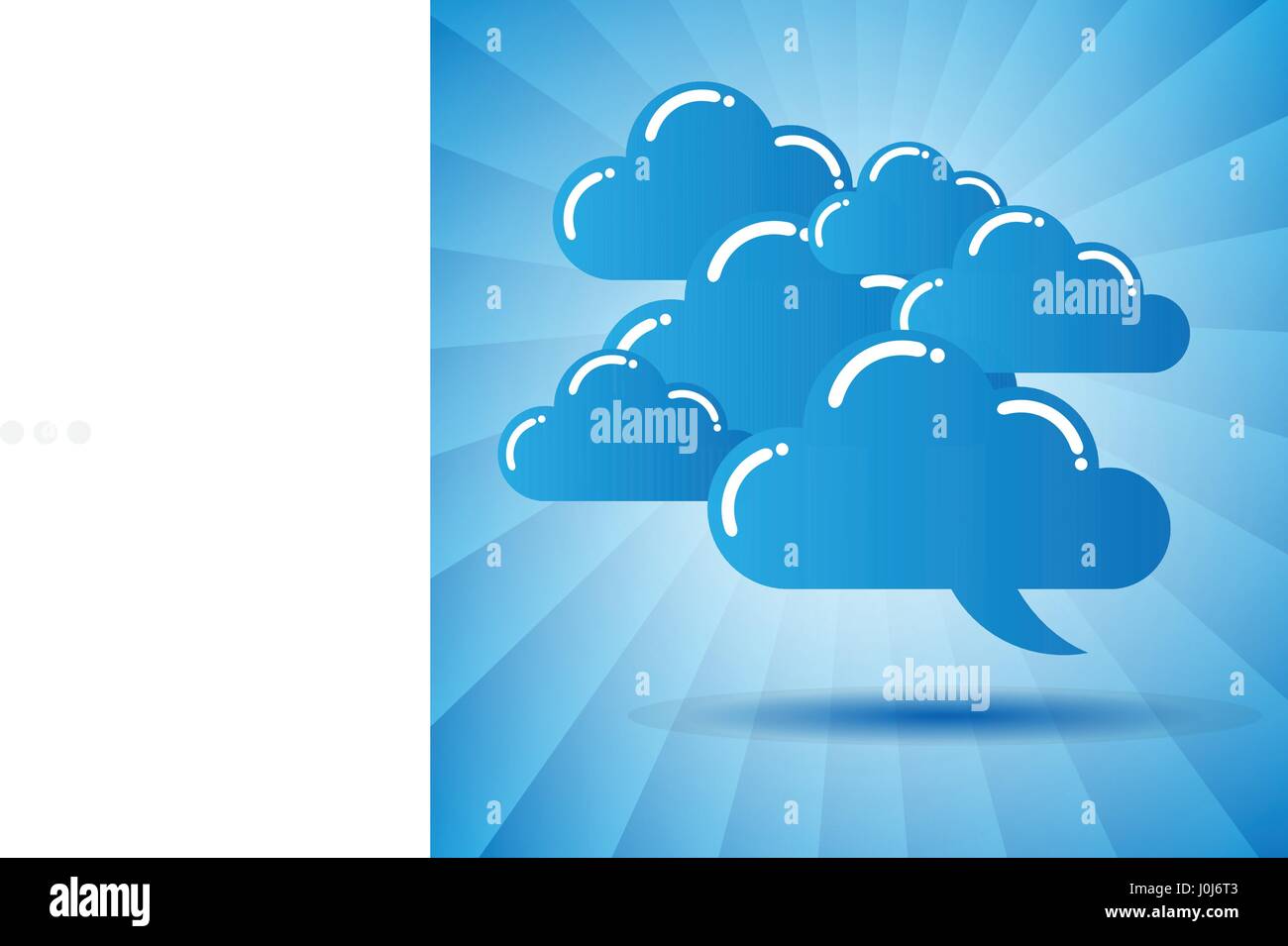 Abstract Blue Cloud Shaped Paper Cut Speech Bubble Concept - Clip-Art ...