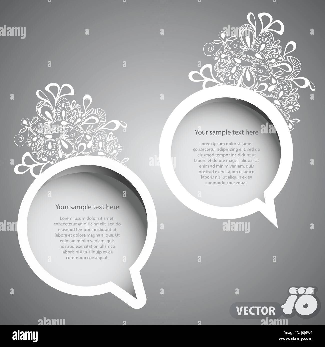 Abstract Silver Grey Circlular Speech Bubble Concept Design Element for ...