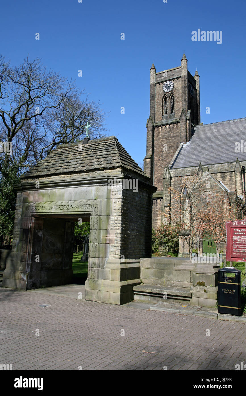 St John the Baptist Church and churchyard, Heaton Mersey between