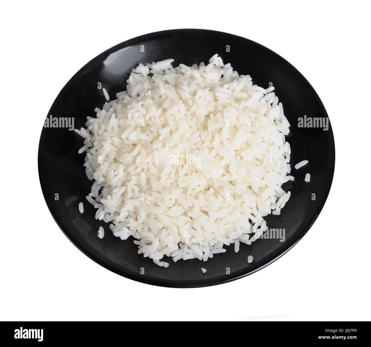 Plate of rice isolated on white background Stock Photo - Alamy