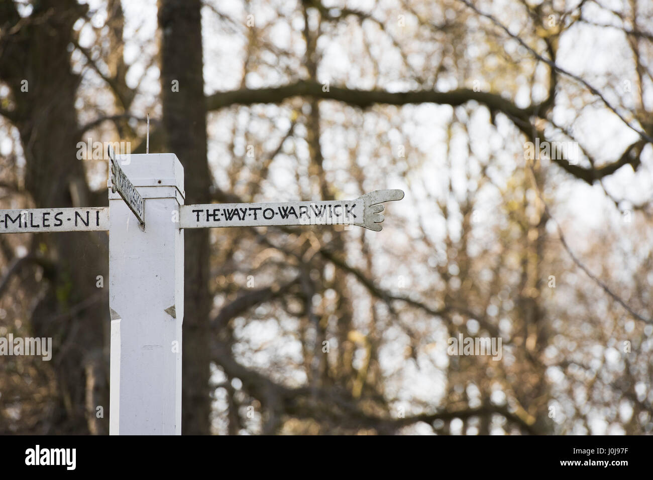 Joseph Izod's fingerpost 1669, Westington Hill near Chipping Campden, Cotswolds, England Stock Photo