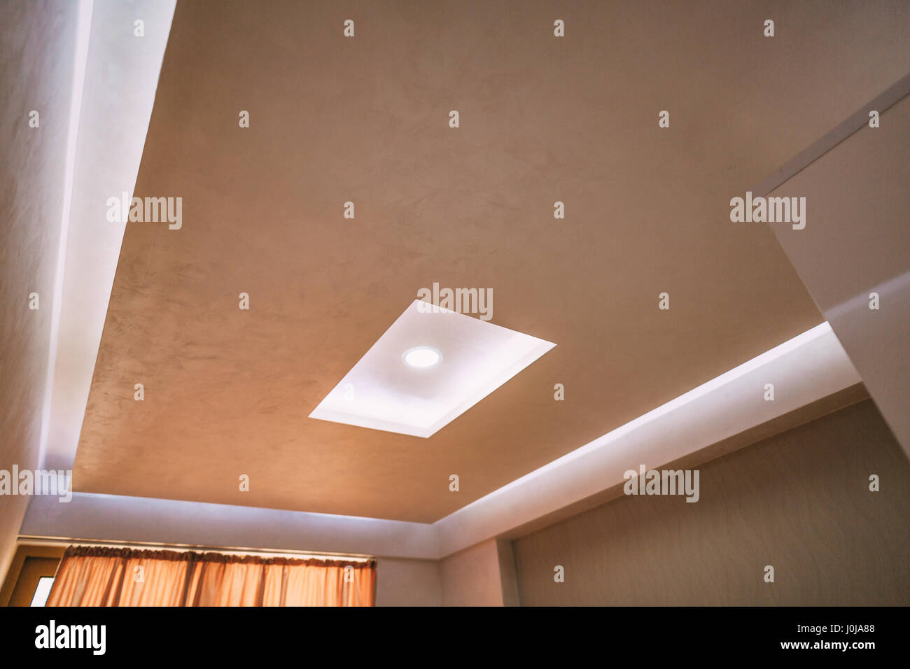 Stretch ceiling film. The design of the apartment. Renovated apartment