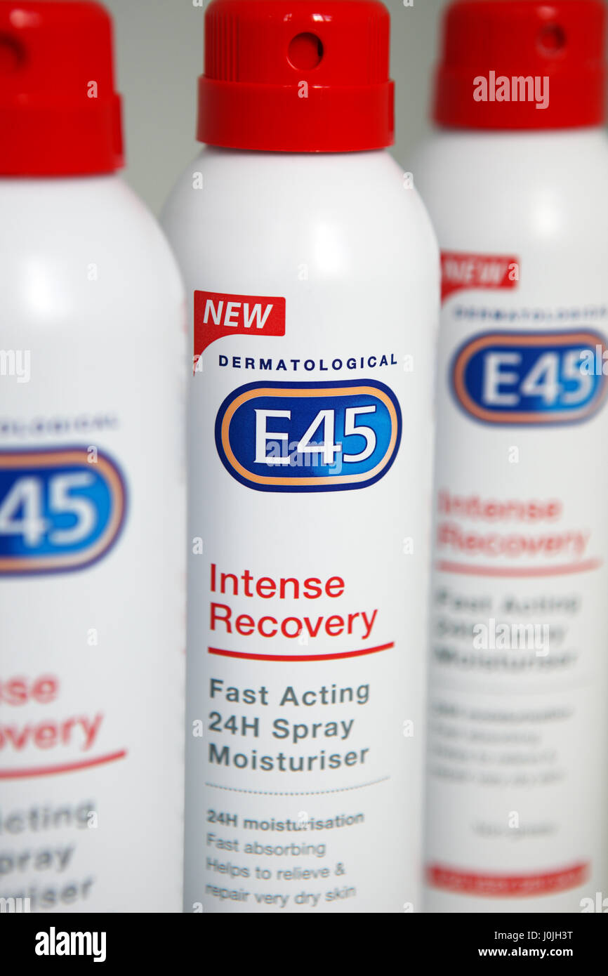 E45 bottles of Intense recovery cream Stock Photo - Alamy