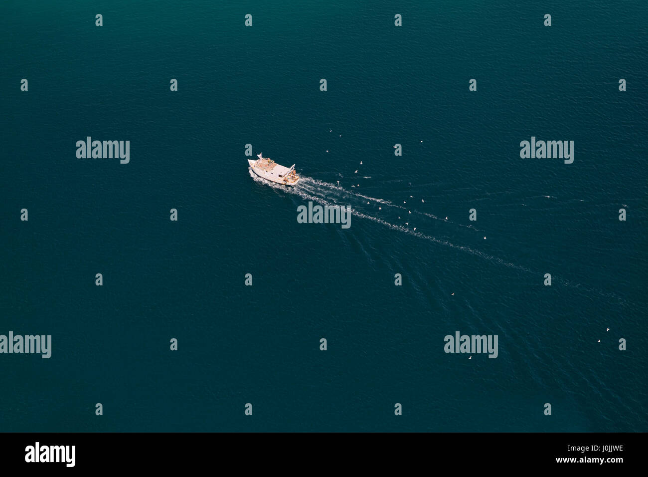 Aerial view of fishing boat Stock Photo - Alamy
