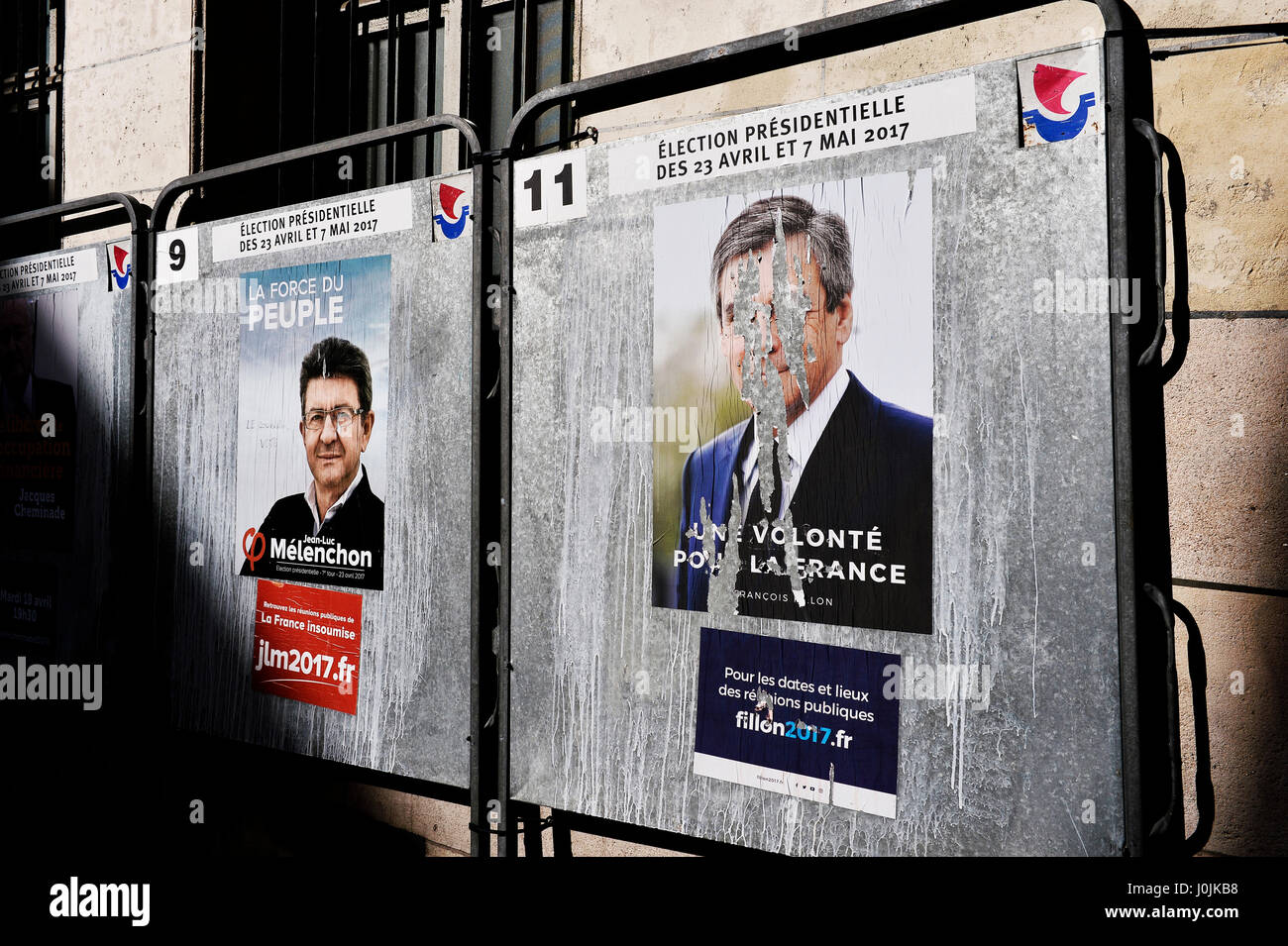 Political posters of french presidential 2017 élections, Paris, France Stock Photo