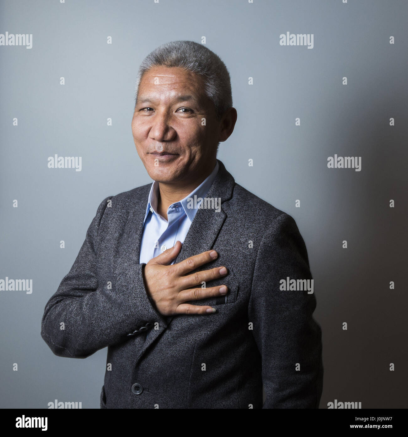 Portrait of Thupten Jinpa (Geshe Thupten Jinpa) (Thupten Jinpa Langri) 08/12/2016 ©Philippe MATSAS Stock Photo