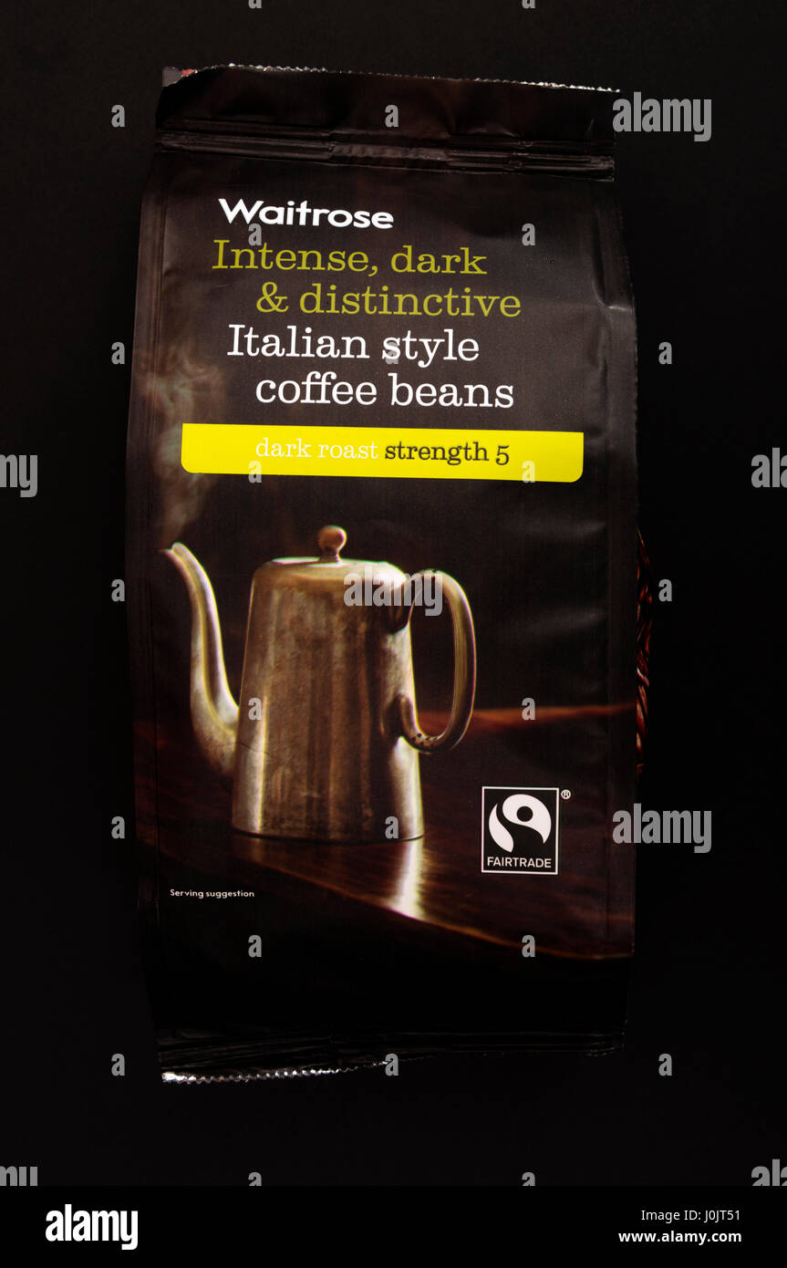 Waitrose Italian style coffee beans Stock Photo