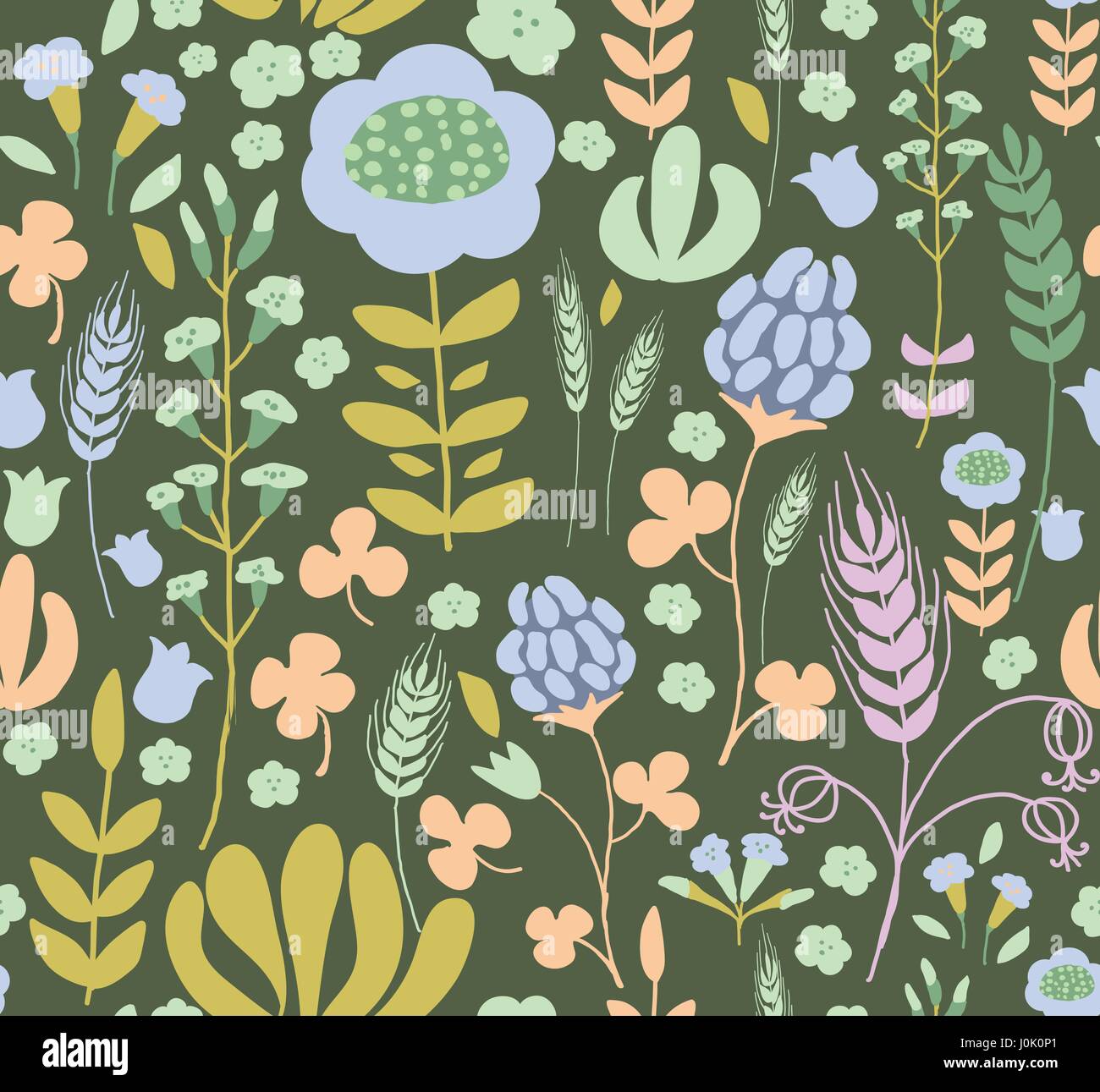 Cute vector floral seamless pattern Stock Vector Image & Art - Alamy