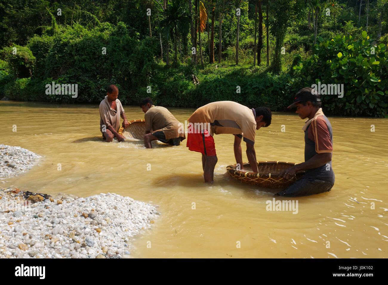 Sapphire mining in river, Sri Lanka Stock Photo Alamy