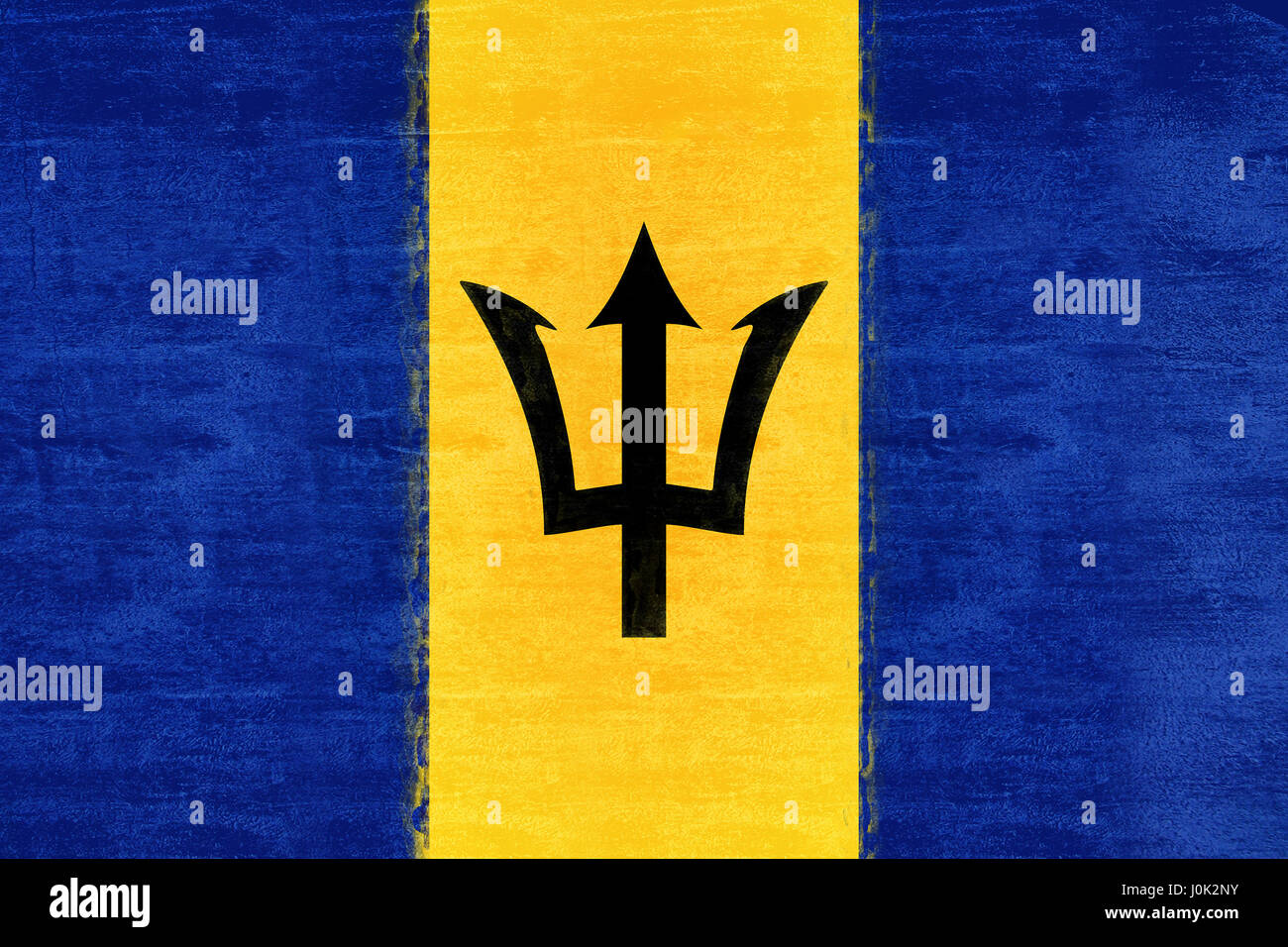 Illustration of the flag of Barbados Grunge Stock Photo