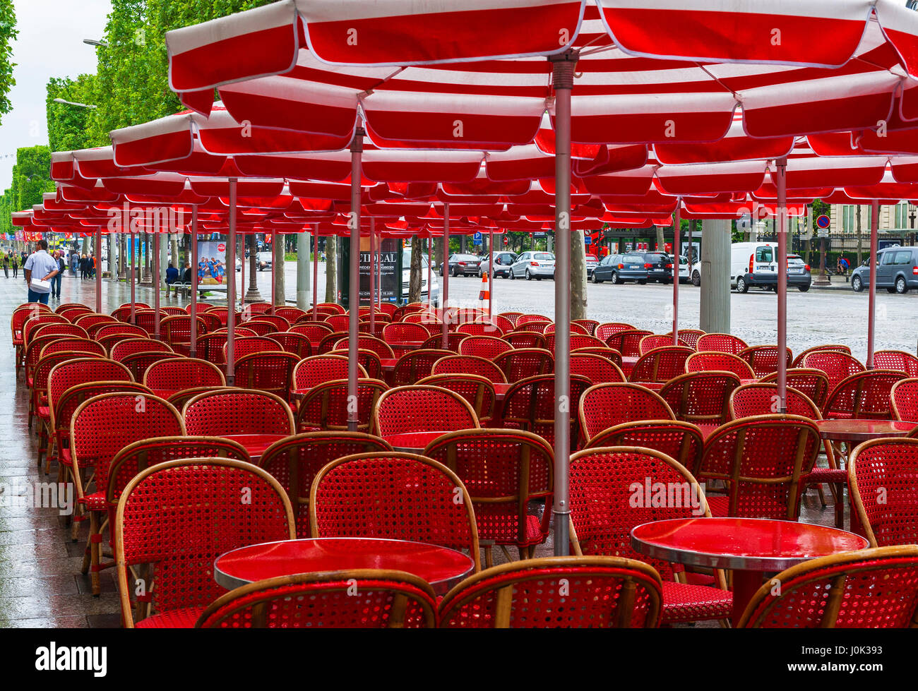 Cafe at Champs Élysées. Paris Stock Photo