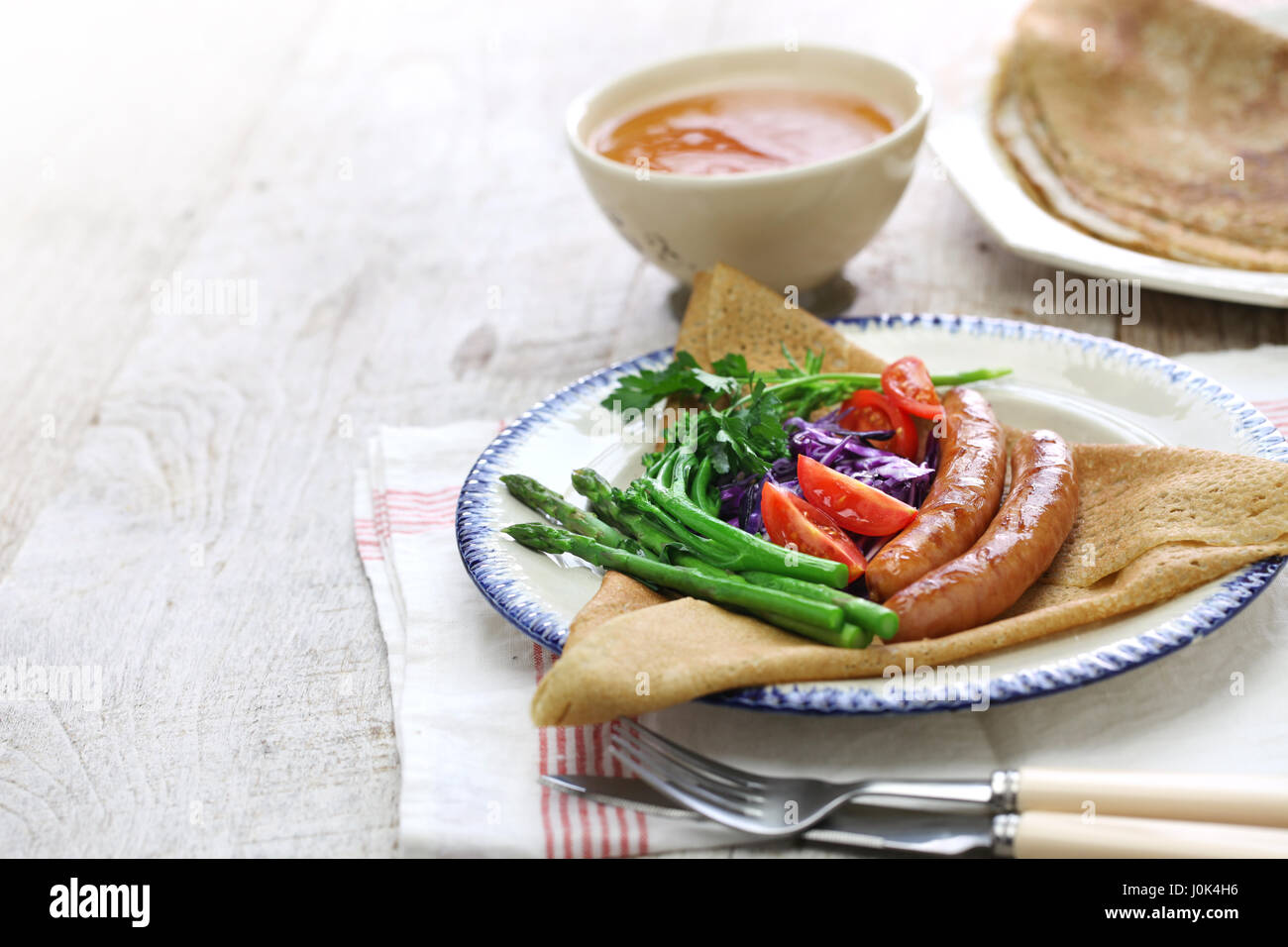 galette du triangle, buckwheat crepe, french brittany cuisine Stock Photo