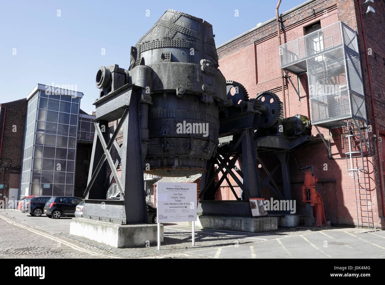 Bessemer converted steel making furnace at kelham Island Industrial museum in Sheffield England UK Stock Photo