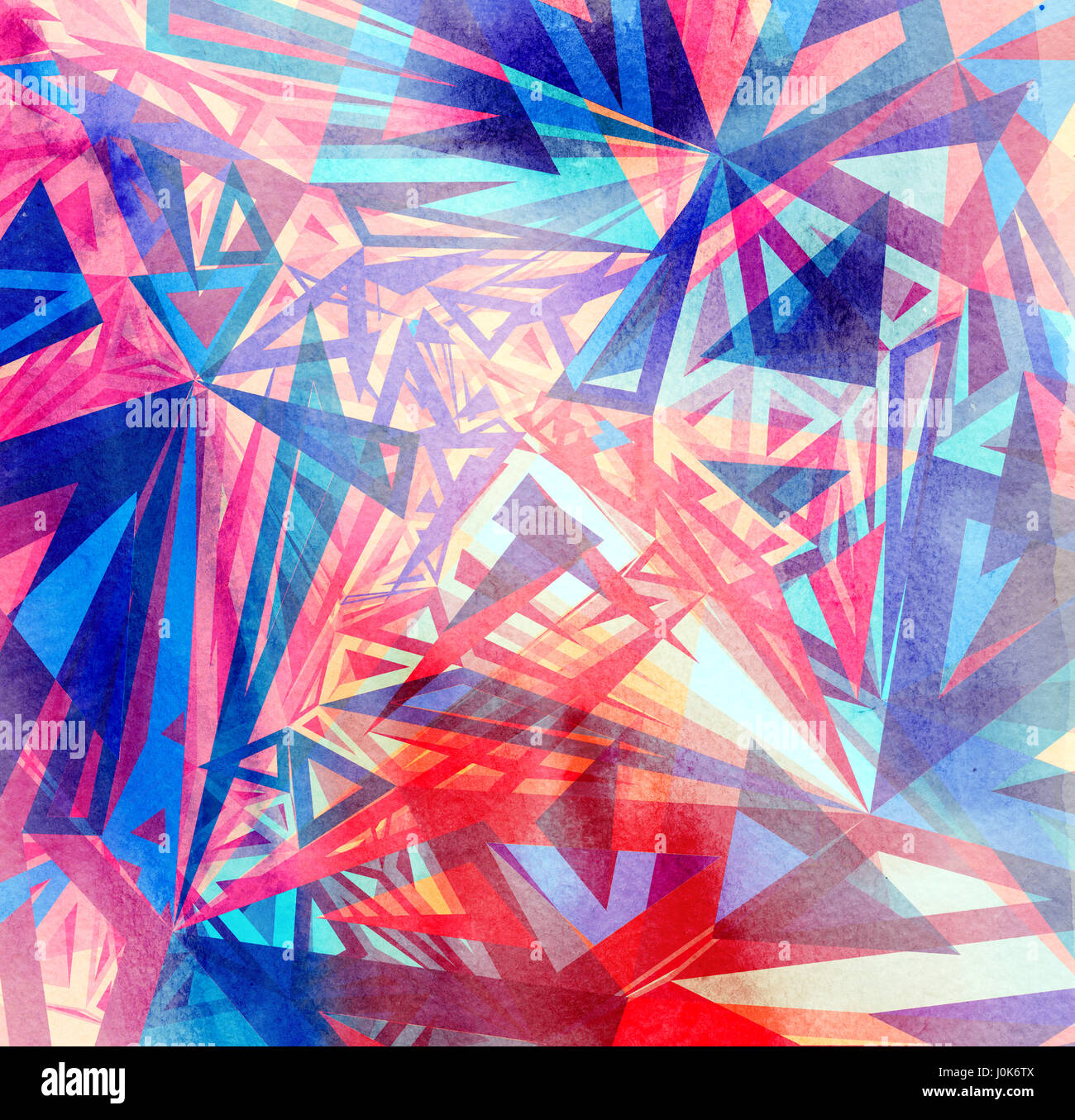Watercolor abstract colorful background with geometry elements ...
