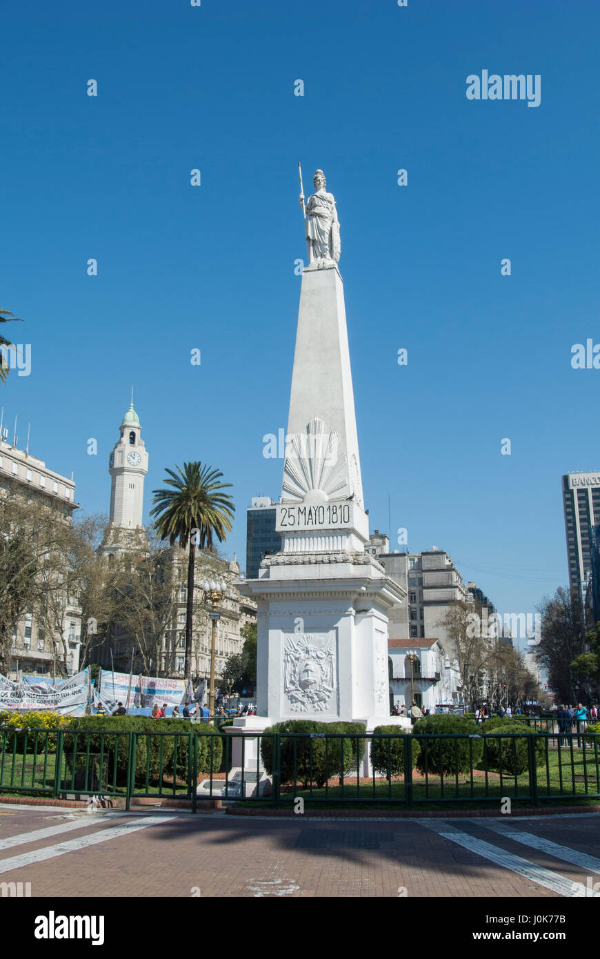 Monument Celebrating 25th May 1810 May Revolution Day Plaza De Mayo Buenos Aires Argentina Stock Photo Alamy