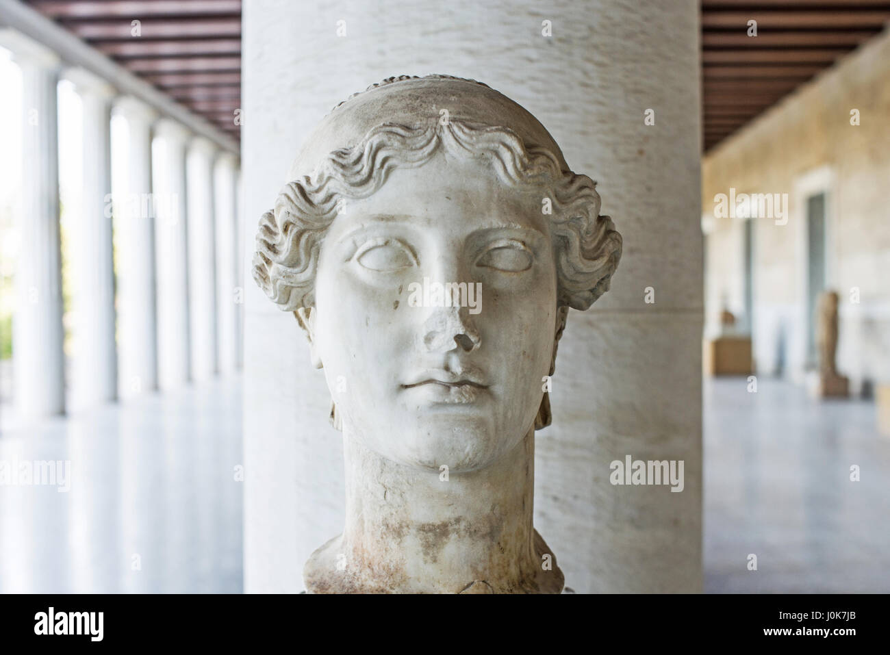 statue of the Nike in stoa of Attalos, Athens, Greece Stock Photo - Alamy