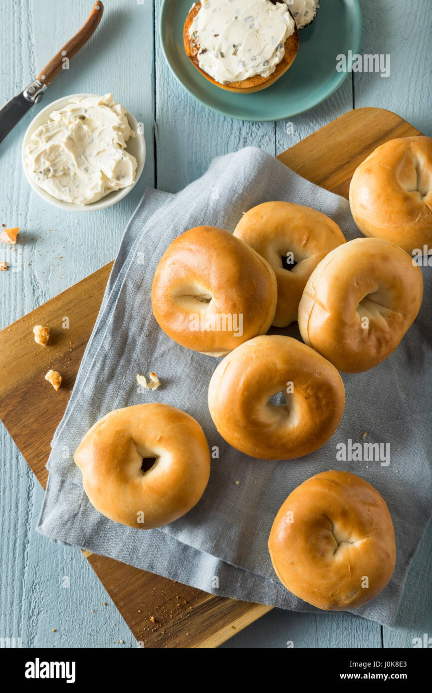 Homemade Mini Plain Bagels Ready to Eat Stock Photo Alamy