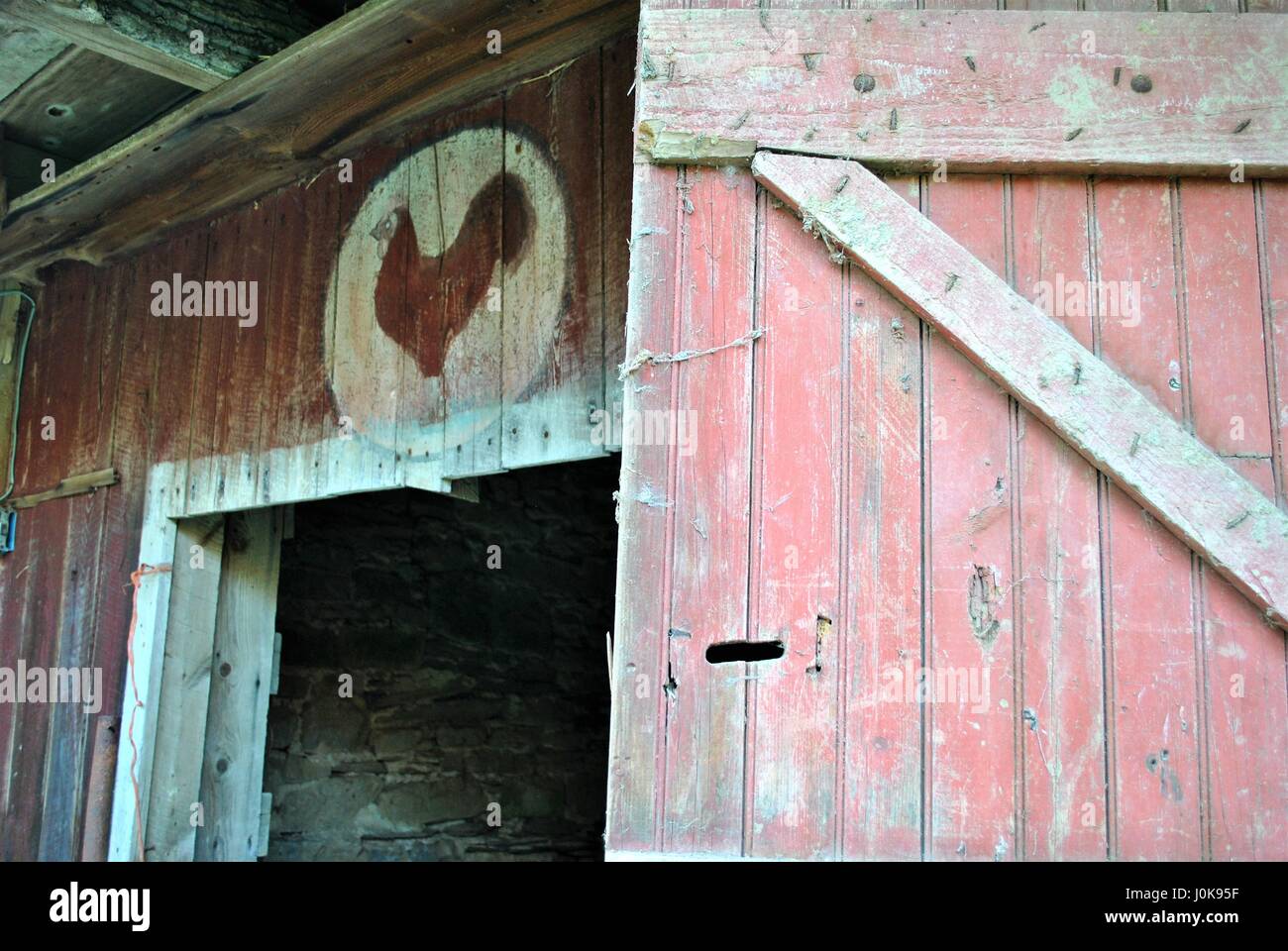 Old Barn Half Open Door Stock Photo 1007441737