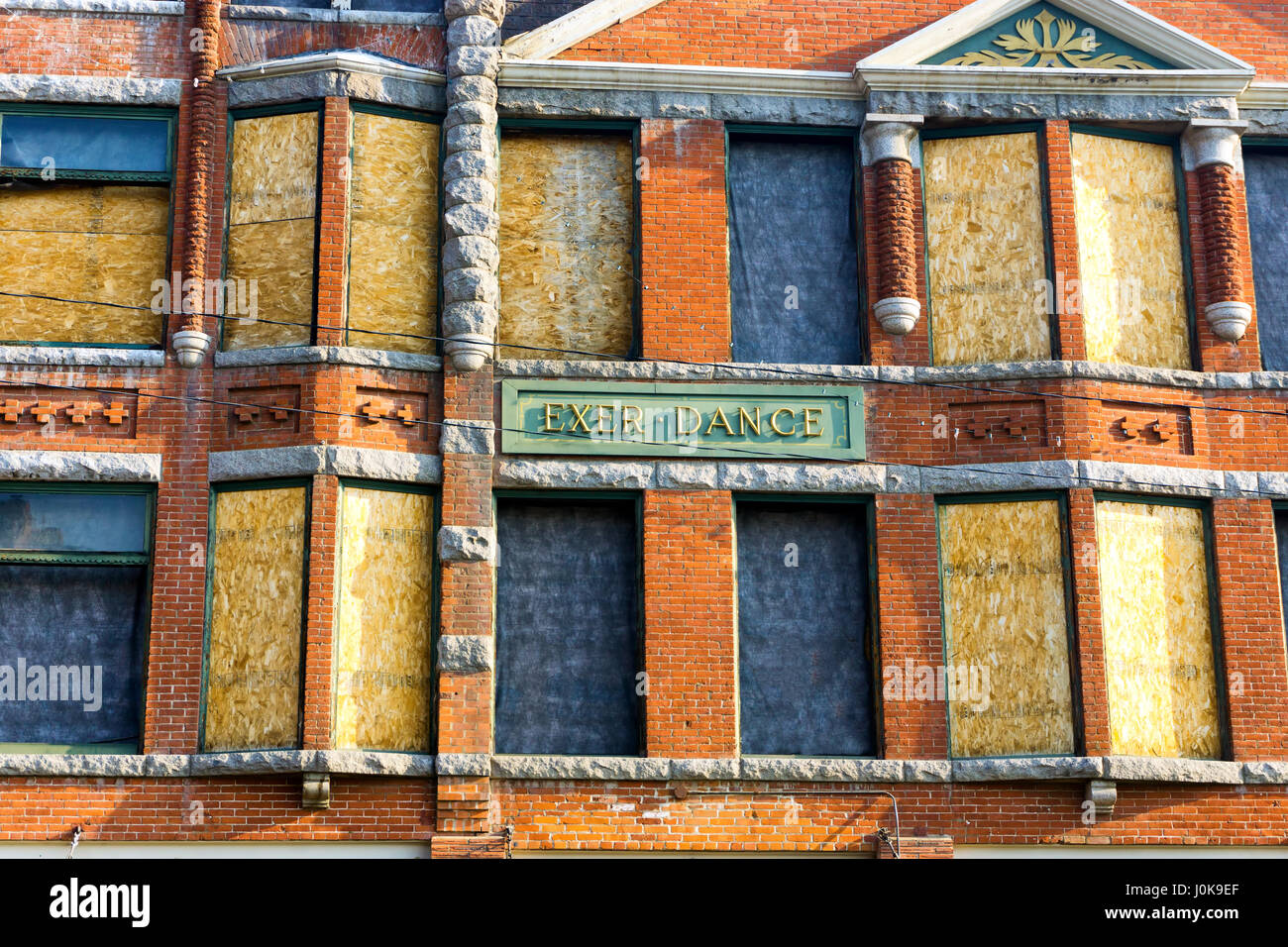 Old historic abandoned brick building in Butte, Montana Stock Photo Alamy