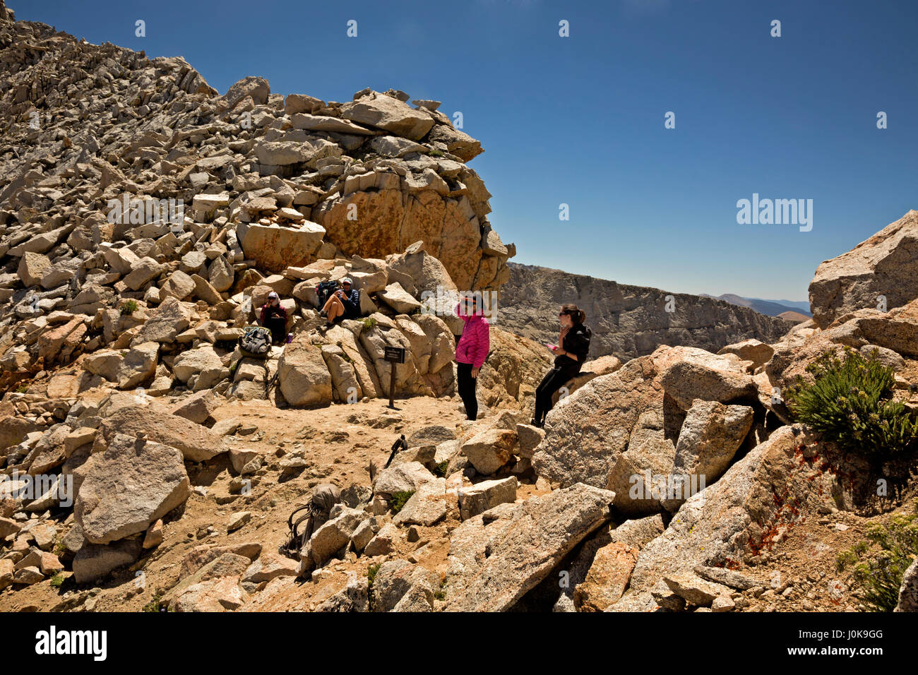 CA03208-00...CALIFORNIA - Summit of Forester Pass, highest point on the Pacific Crest Trail located in the Sequoia and Kings Canyon Wilderness. Stock Photo