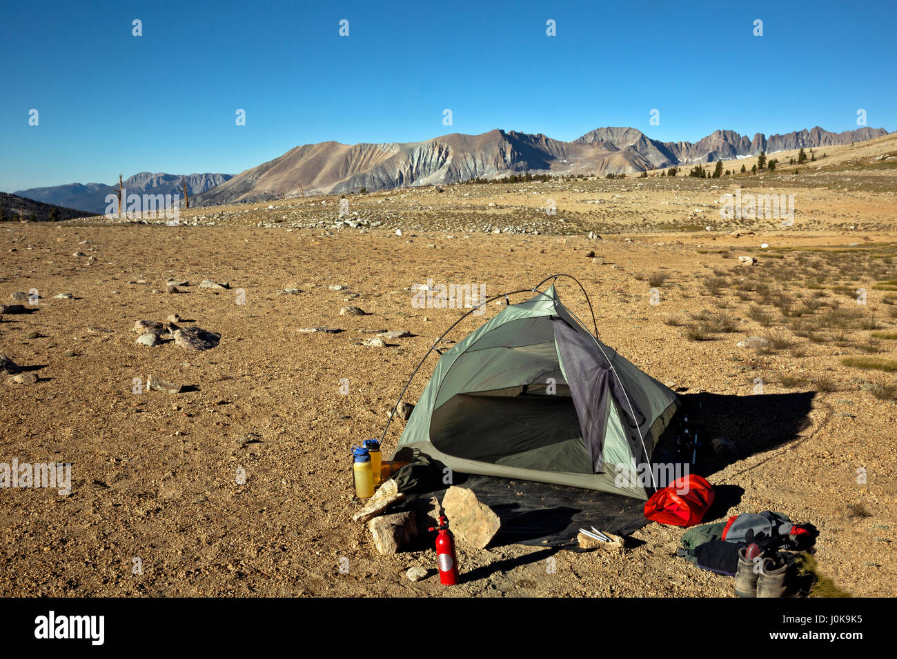 CA03225-00...CALIFONRIA - Campsite on the Bighorn Plateau along the combined JMT/PCT in Sequoia National Park. Stock Photo