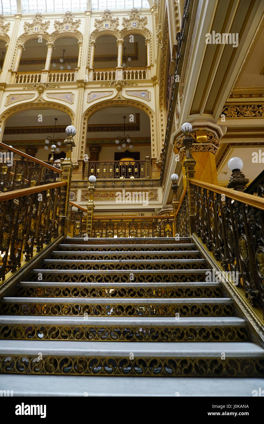 Historic Main Post Office in Mexico City, Mexico. The Palacio de Correos de Mexico or the