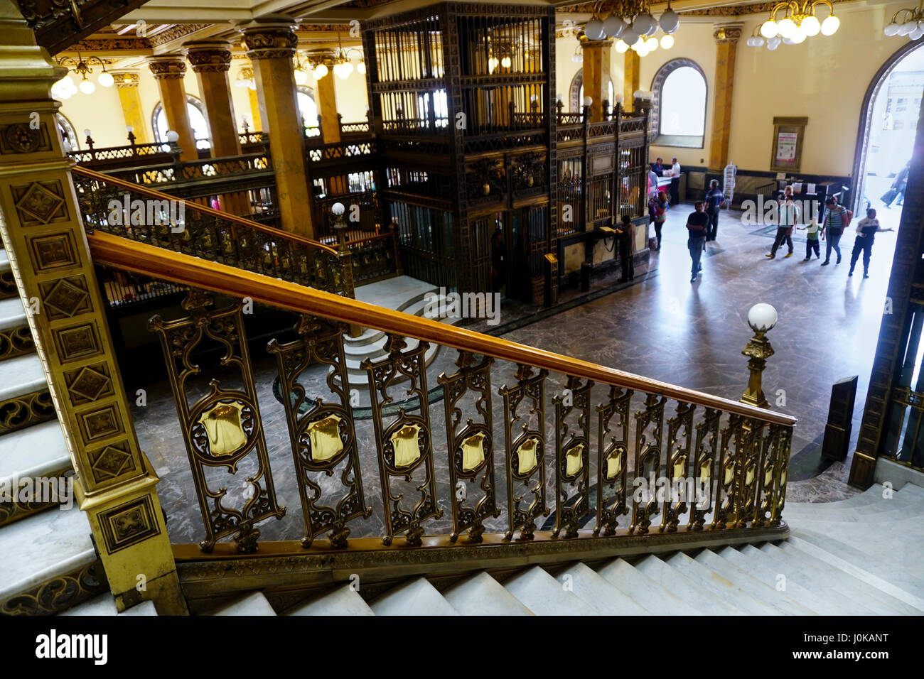 Historic Main Post Office in Mexico City, Mexico. The Palacio de Correos de Mexico or the