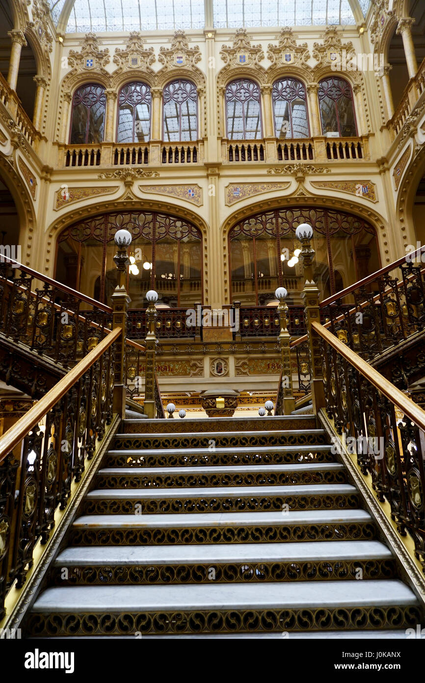 Historic Main Post Office in Mexico City, Mexico. The Palacio de Correos de Mexico or the