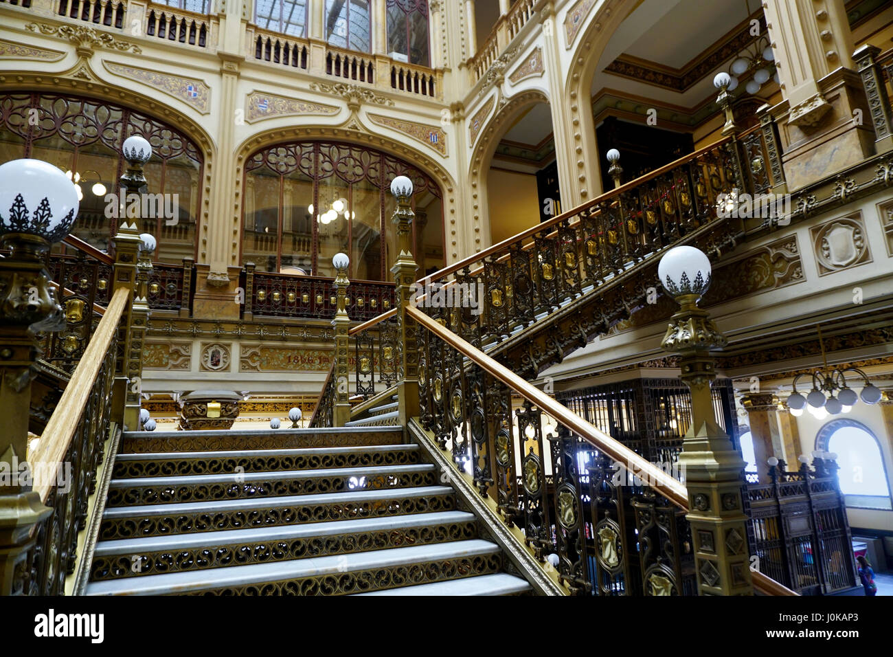 Historic Main Post Office in Mexico City, Mexico. The Palacio de Correos de Mexico or the