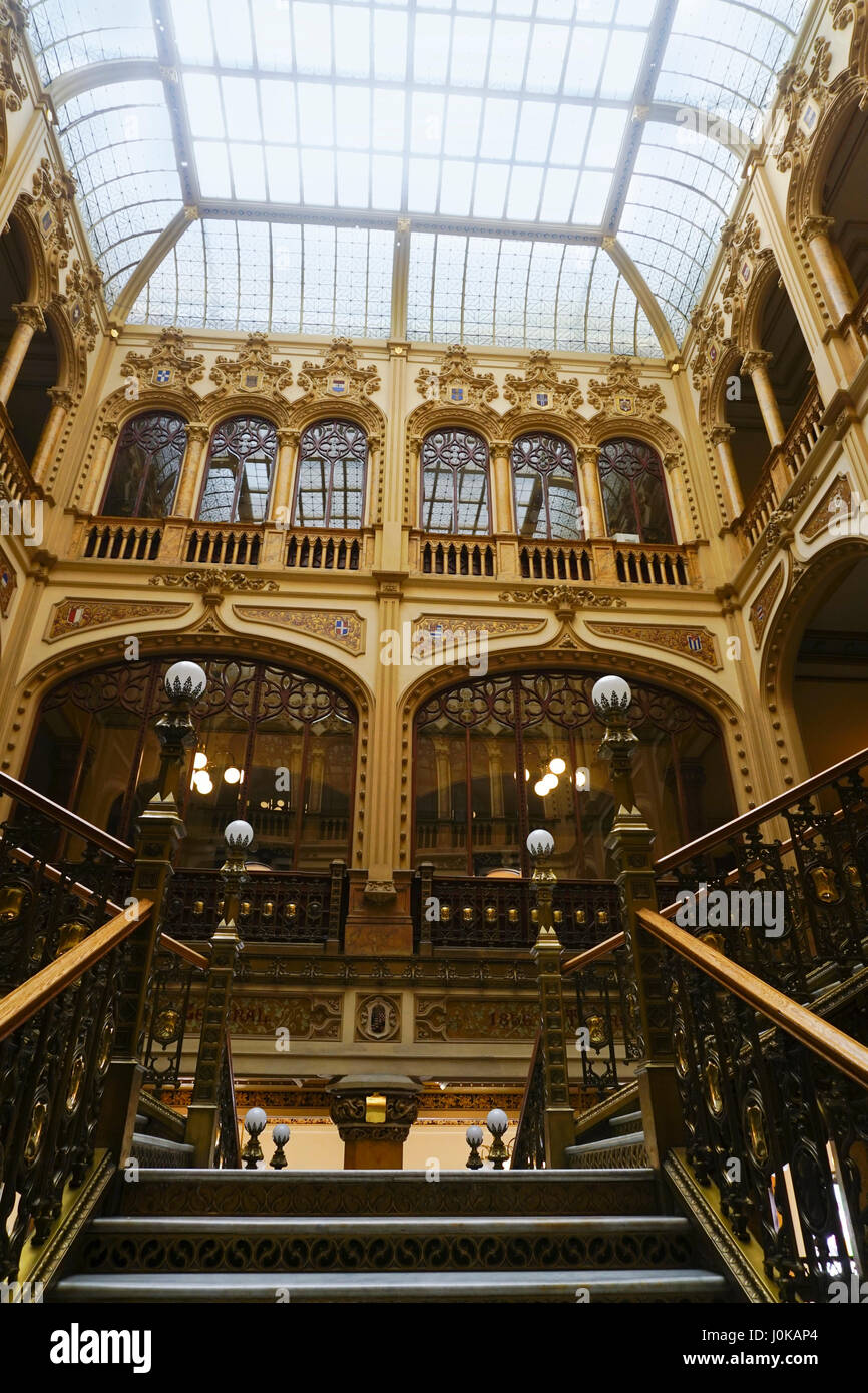 Historic Main Post Office in Mexico City, Mexico. The Palacio de Correos de Mexico or the