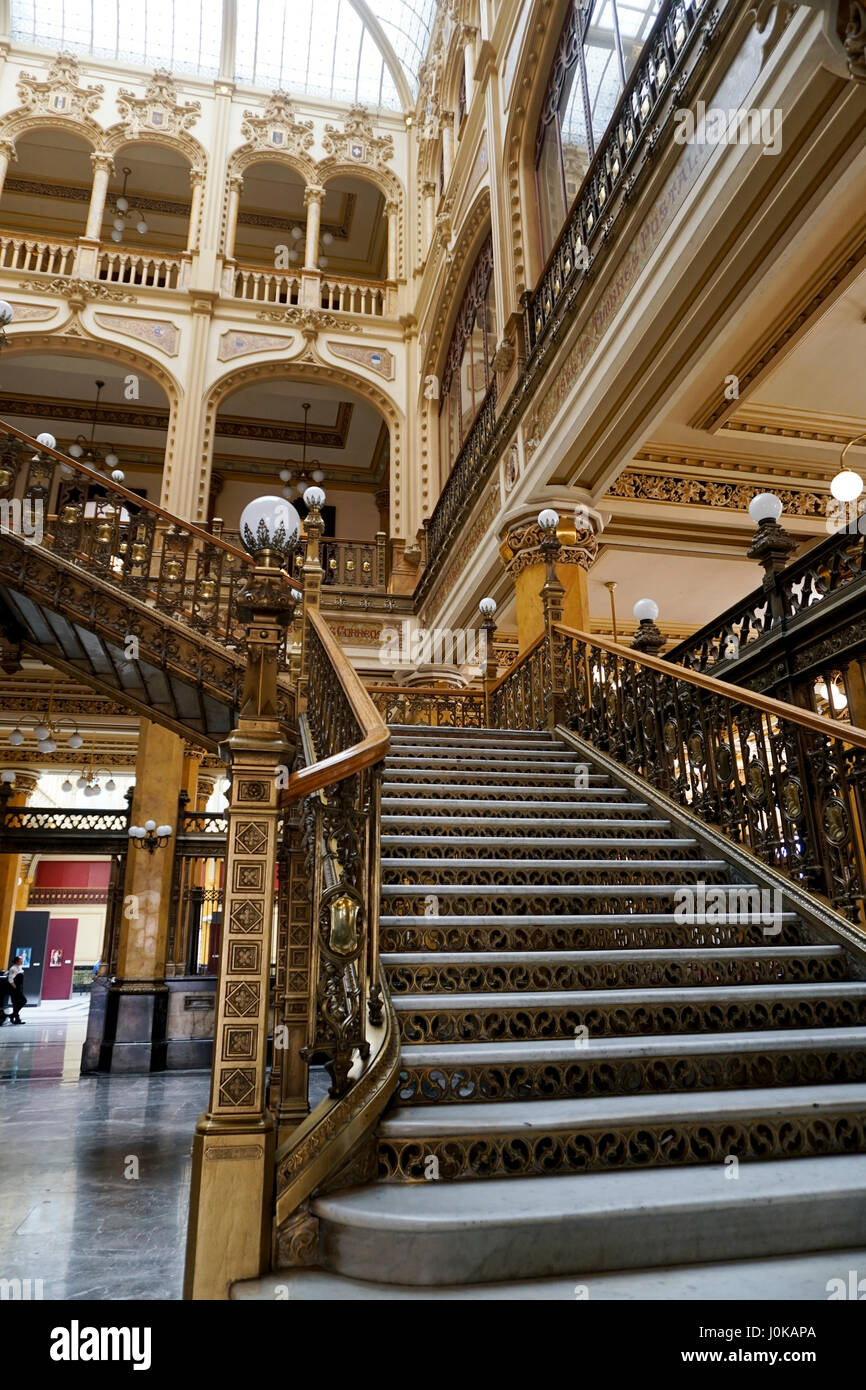 Historic Main Post Office in Mexico City, Mexico. The Palacio de Correos de Mexico or the