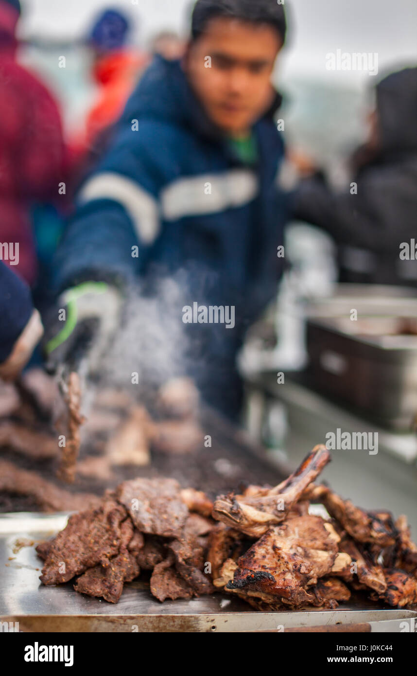 whale meat barbecue Longyearbyen Svalbard, Norway Stock Photo Alamy