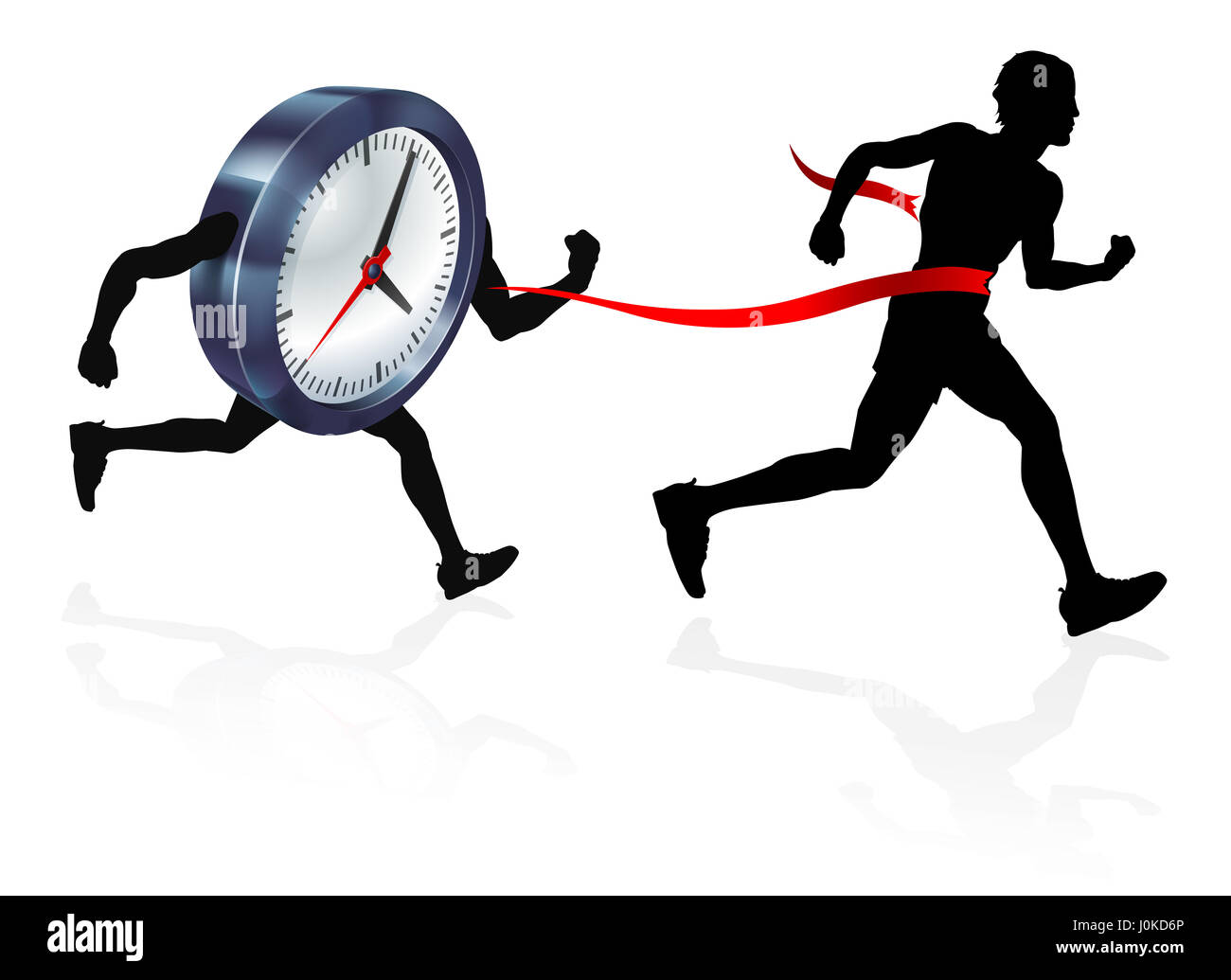 Runner breaking through finish line Cut Out Stock Images & Pictures Alamy