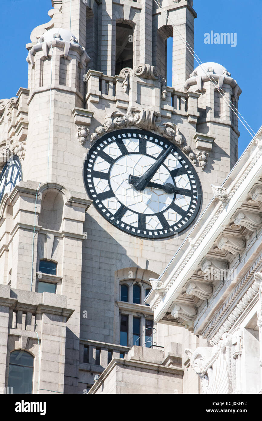 Royal Liver Building,Liver birds,clock,St flag,Liverpool,Merseyside,England,UNESCO,World