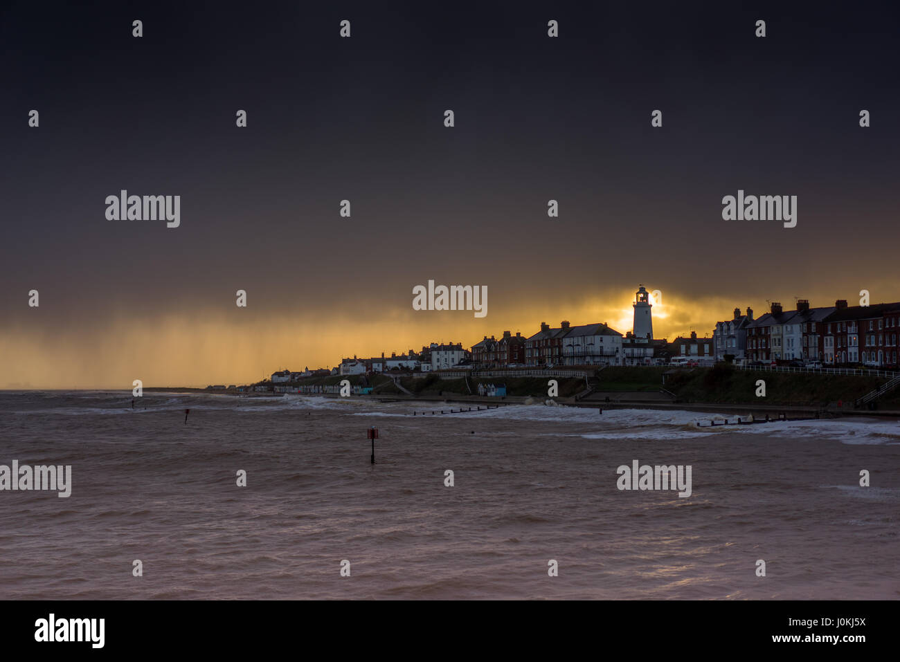 Rough weather during winter at Southwold in Suffolk, England Stock ...