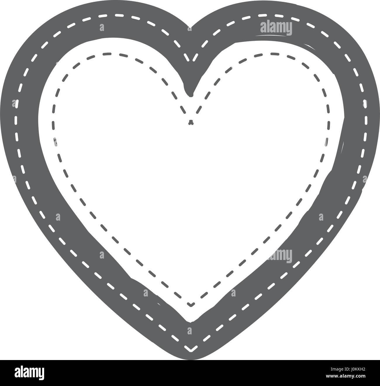 monochrome silhouette heart shape with dotted around Stock Vector Image ...