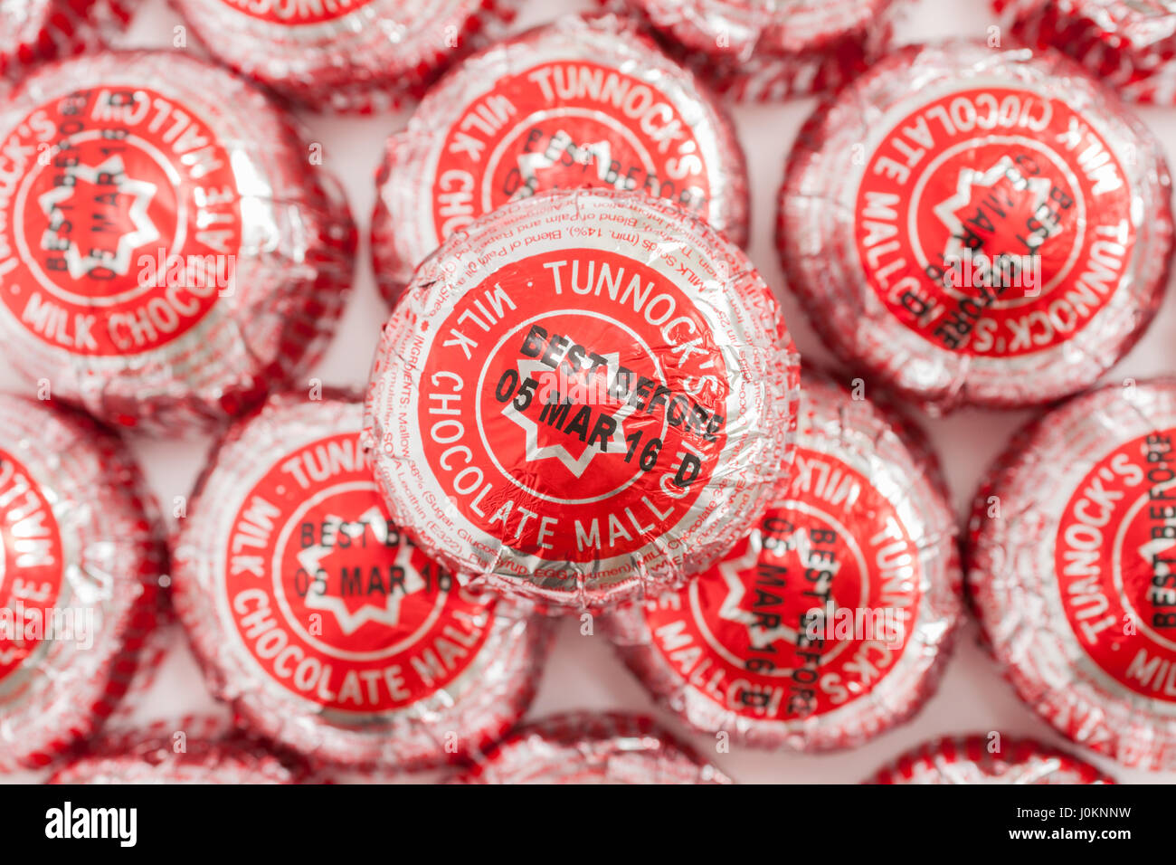 Tunnocks teacakes chocolate covered marshmallow hires stock