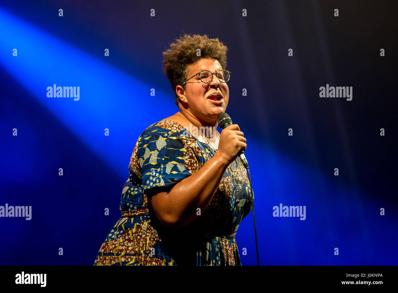 BARCELONA - JUL 10: Alabama Shakes (blues rock band) perform in concert at Cruilla Summer 2016 Festival on July 10, 2016 in Barcelona, Spain. Stock Photo