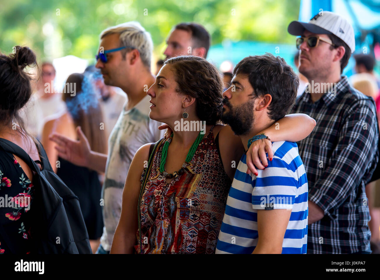 MADRID - SEP 10: People at Dcode Music Festival on September 10, 2016 in Madrid, Spain. Stock Photo