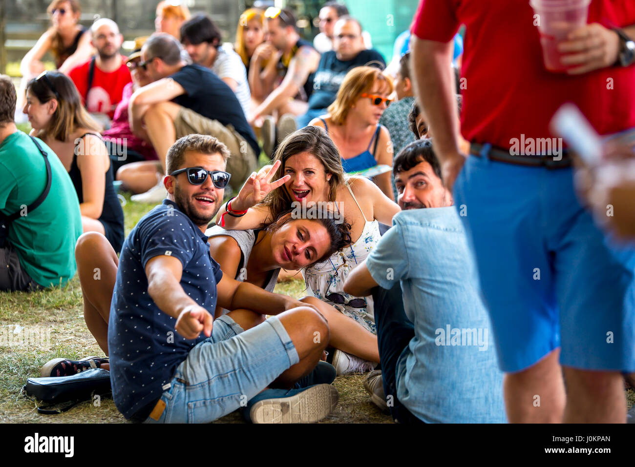 MADRID - SEP 10: People at Dcode Music Festival on September 10, 2016 in Madrid, Spain. Stock Photo