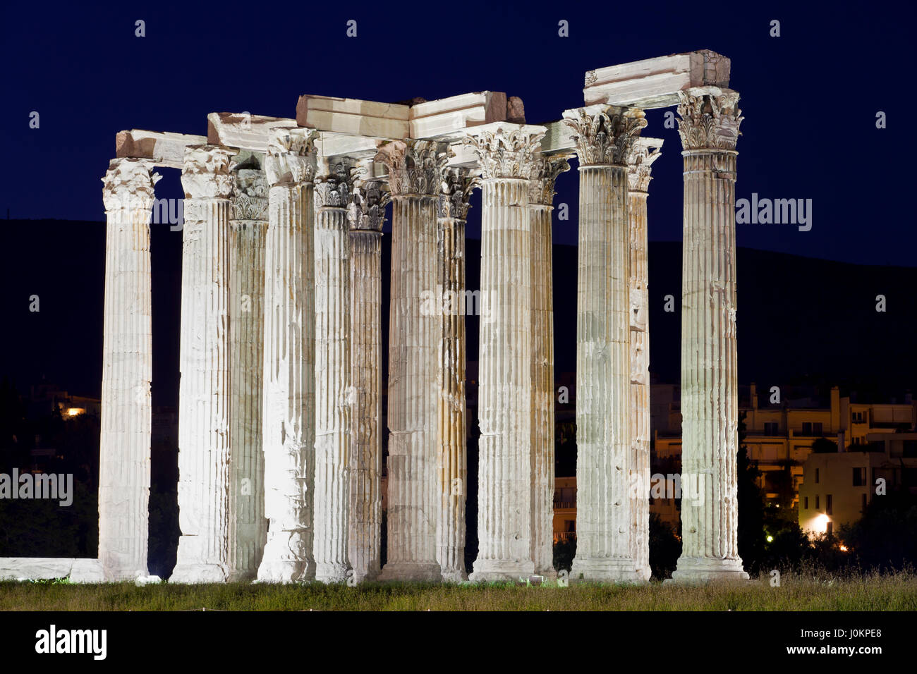 'Zeus was here': The remnants of the temple of Zeus in Athens Stock Photo