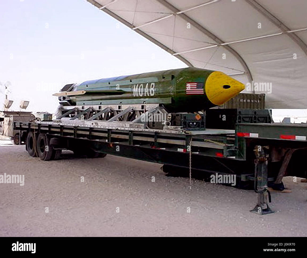 The GBU-43/B Massive Ordnance Air Blast bomb, Massive Ordnance Air Blast or MOAB weapon Stock Photo
