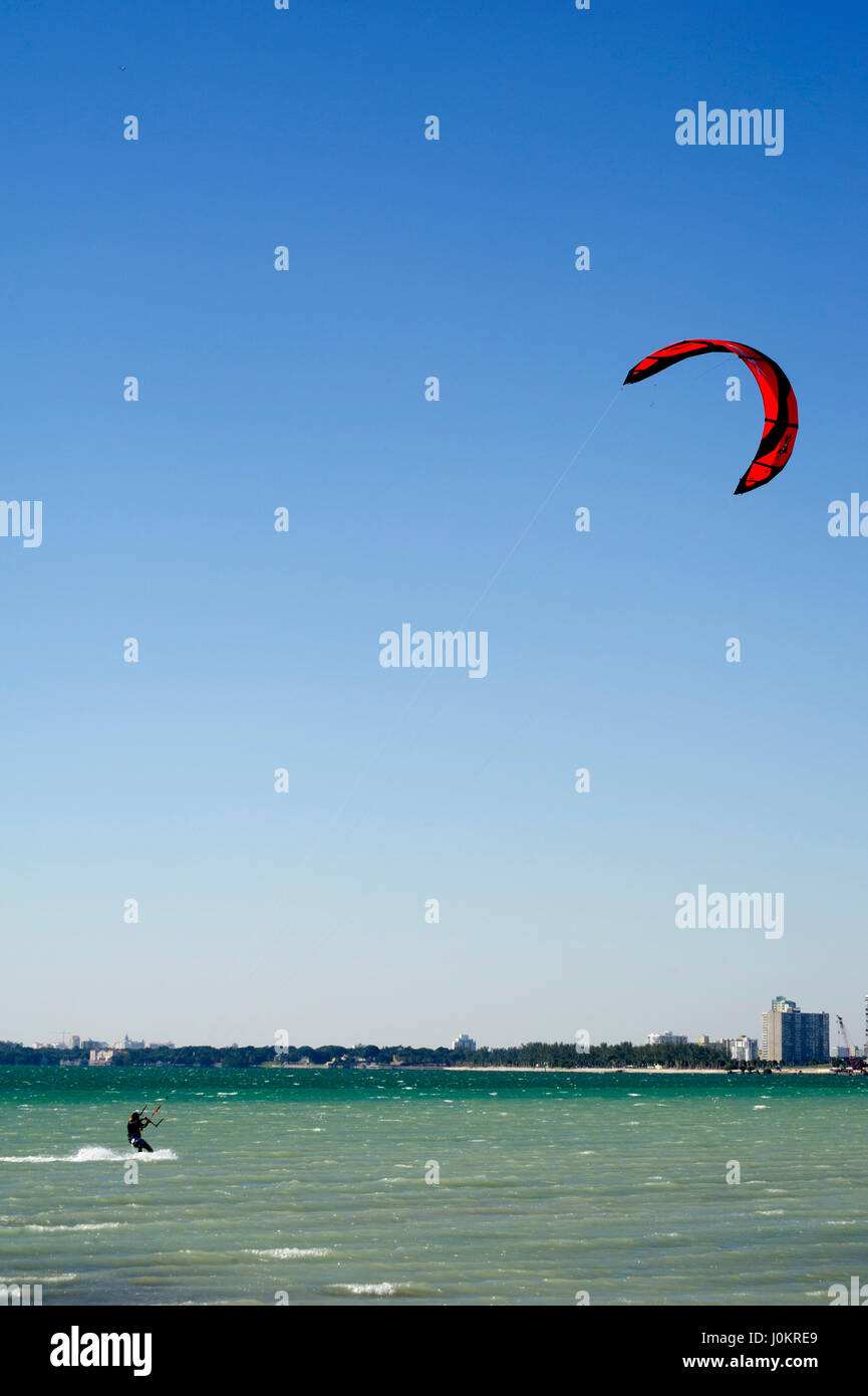 Kitesurfing in Miami, Florida Stock Photo Alamy