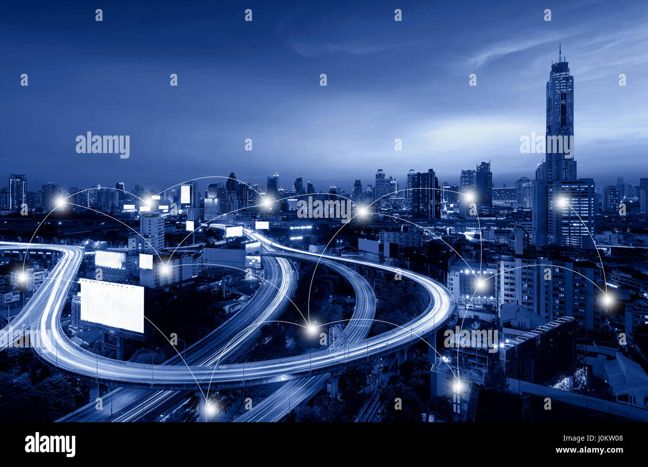 Top view downtown road network hi-res stock photography and images - Alamy