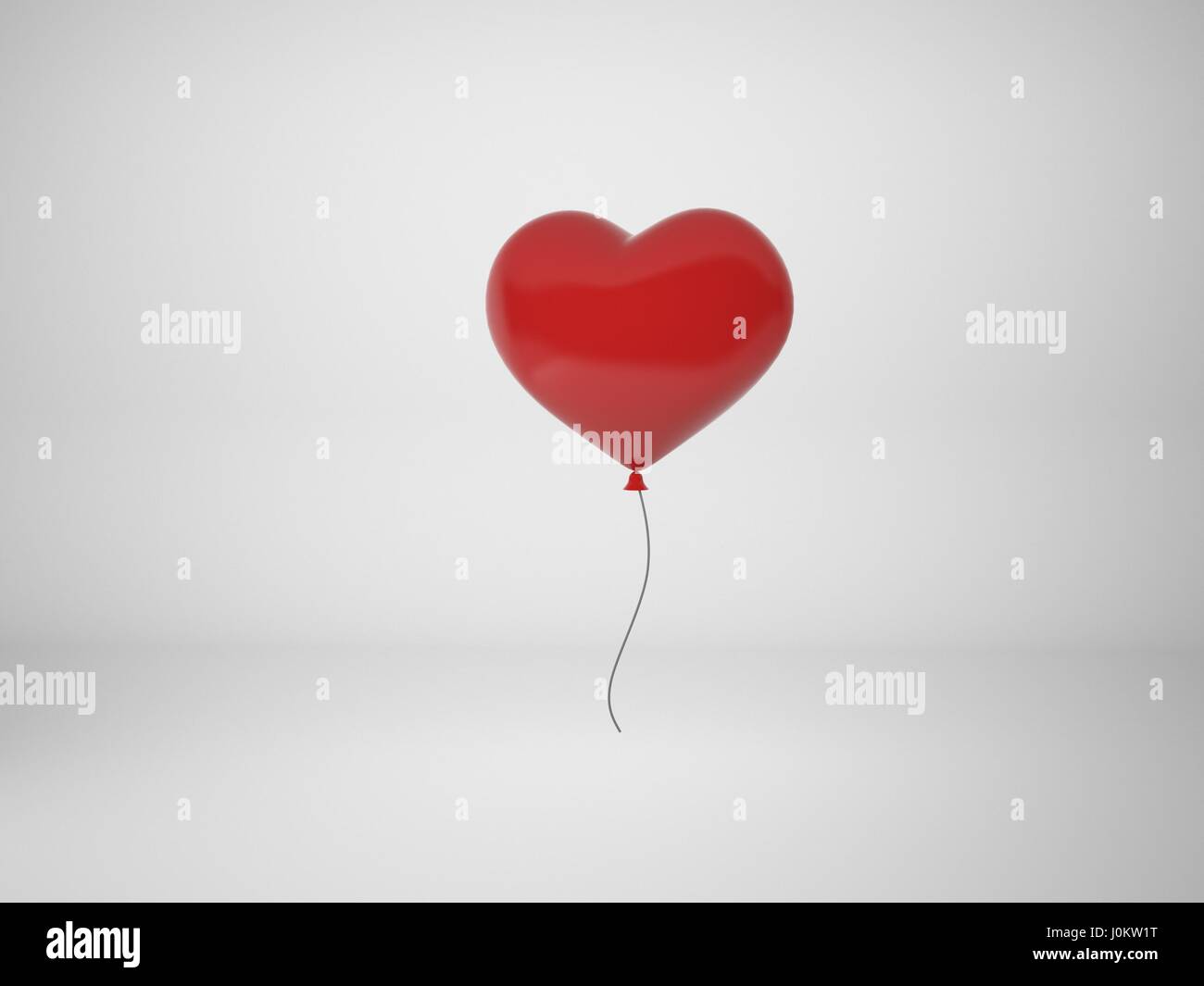 3D rendering red balloon in form of heart isolated on white background ...