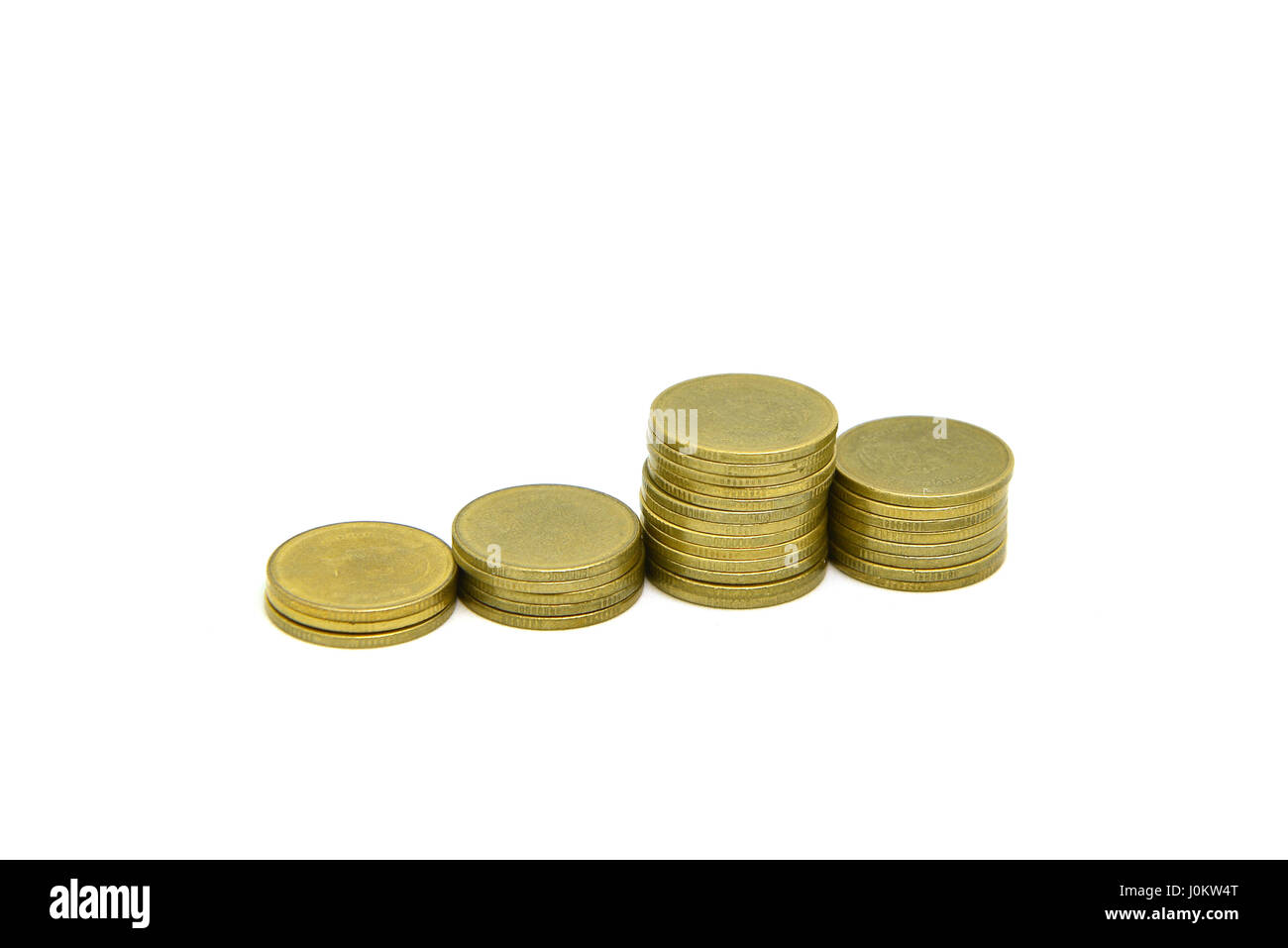Gold Coins isolated on white background Stock Photo - Alamy