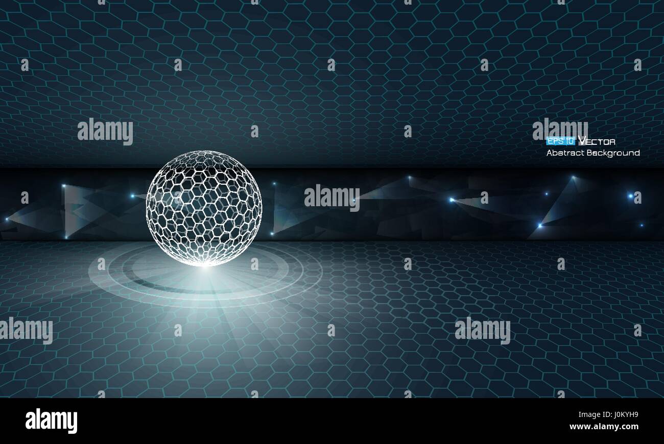 Abstract background with blue colors and glow and futuristic elements ...